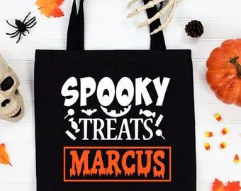 Personalized Trick or Treat Bag, Custom Name Halloween Candy Bag, Halloween loot bags, Halloween Trick or Treat Bags, Personalized Candy Bag