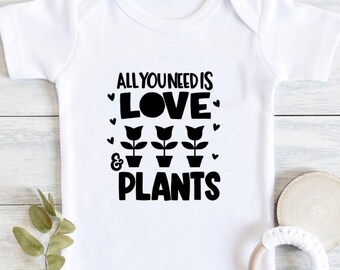 Cute plant baby bodysuit, Plant lover baby gift, Plants baby bodysuit, Plant baby clothes