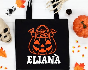 Personalized trick or treat bags, Kids Halloween bags, Kids loot bags, Kids Candy bags, Kids Customized Halloween bags