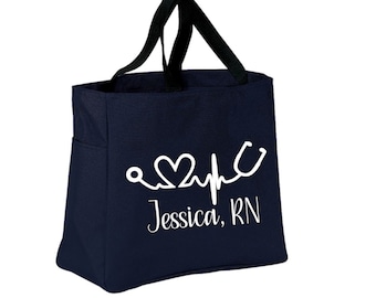 Nurse Tote Bag, Gift for Nurse, Nurse Tote Bag, RN Tote, Personalized Tote Bag, Nurse Gift, Gift for Nursing Student, Nurse Graduation Gift