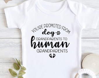 First Grandchild pregnancy announcement, Baby Announcement, Promoted Grandparents announcement, Dog grandparents to human grandparents