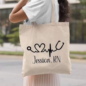 Nurse Tote Bag, Gift for Nurse, Nurse Tote Bag, RN Tote, Personalized Tote Bag, Nurse Gift, Gift for Nursing Student, Nurse Graduation Gift