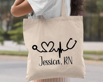 Nurse Tote Bag, Gift for Nurse, Nurse Tote Bag, RN Tote, Personalized Tote Bag, Nurse Gift, Gift for Nursing Student, Nurse Graduation Gift