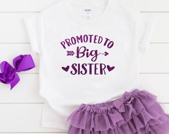 Promoted to Big Sister T-Shirt - Pregnancy reveal to family