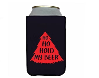 Funny Christmas can holder, Hold by beer neoprene holder