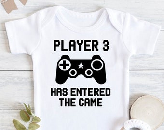 Player 3 4 5 baby onesie®  Pregnancy announcement onesie®  Gamer pregnancy announcement Player loading baby announcement to husband