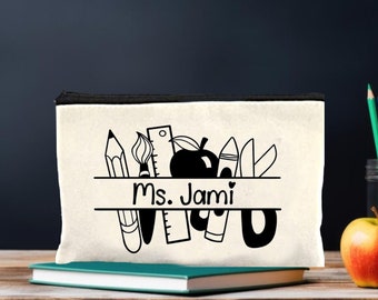 Personalized gift for teacher, Teacher pencil bag, Gift for teacher, Custom pencil pouch, Personalized pencil bag, art teacher gift