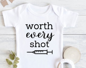 IVF Pregnancy announcement, Worth every shot bodysuit, IVF baby, Pregnancy announcement bodysuit