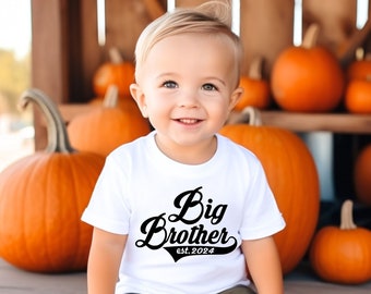 Big bro est. 2024 shirt, Pregnancy announcement shirt, Big Brother Shirt, Promoted to big brother, Brother Shirt