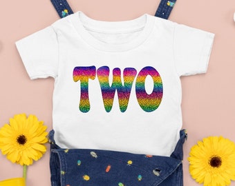 Rainbow second birthday shirt, 2nd Birthday girl shirt, Second birthday, Rainbow birthday shirt, Birthday girl, 2 birthday