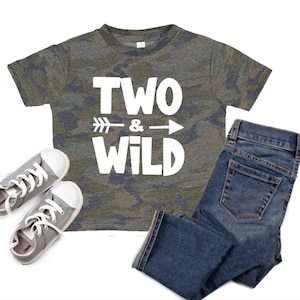 Camo TWO Wild Birthday Shirt - Second Birthday Gift