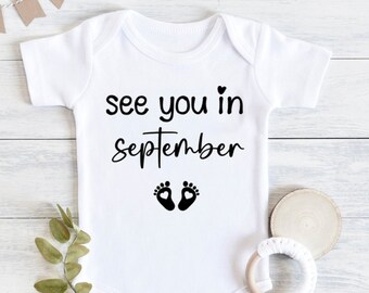 September baby outfit, Pregnancy announcement bodysuit