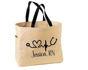 Personalized Nurse Tote Bag, Customized Tote bag,  Gift for Nurse, Custom Gift for Nurse, Personalized Nurse Gift, Nursing Graduate Gift