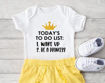 Princess baby bodysuit, Funny baby girl bodysuit, Funny babyshower gift, Funny baby bodysuit, Baby girl gift, cute newborn outfit