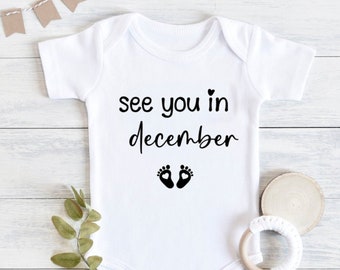 See you in December baby announcement, Pregnancy announcement to husband, December Baby, Cute Baby announcement