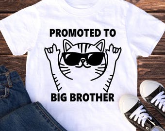 Funny promoted to big brother cat shirt