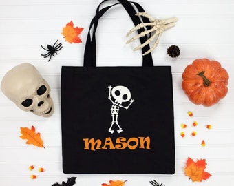 Custom Trick or Treat Bag, Custom Name Halloween Candy Bag, Ghost Halloween Bag, Halloween Trick or Treat Bags, Personalized Candy Bag