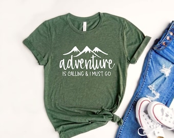 Adventure shirt / Nature Hiking Wildlife Shirt / Outdoor shirt / Adventure is calling / Wanderlust Shirt / Graphic Nature Shirt