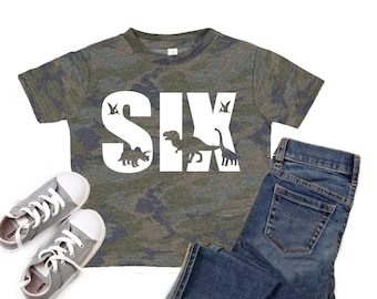 6th Birthday Dino Shirt, Dinosaur theme Sixth Birthday Shirt, Birthday Boy Shirt, 6th Birthday Shirt, 6 Birthday Boy