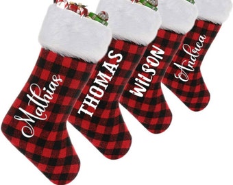 Personalized Christmas Stocking Family Holiday Stocking, Custom Christmas Stocking, Dog Stocking, Christmas Holiday Stocking Decor