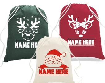 Custom Christmas sack, Kids Christmas gift sack, Personalized Christmas sack, Kids Christmas bag