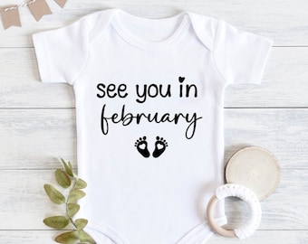 See you in February baby announcement, Pregnancy announcement, Baby reveal, Baby announcement, Coming soon baby, February  baby