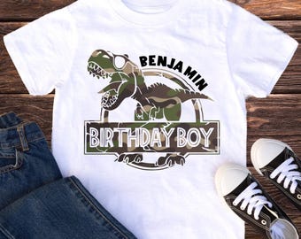 Custom Birthday Boy Dinosaur Shirt