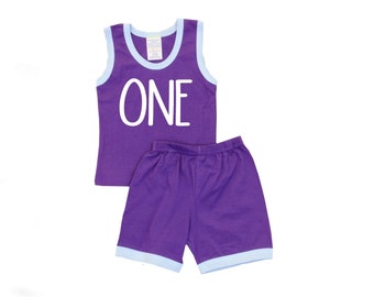1st Birthday summer set, First Birthday Gift, Baby Girl Short Set, One Birthday Set, First Birthday