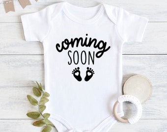 Coming Soon onesie®, Pregnancy announcement Onesie®, Baby reveal onesie, Baby announcement