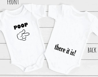 Funny poop there it is baby bodysuit, Poop baby clothes, Funny baby gift, Funny babyshower gift