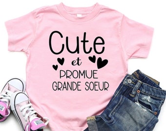 Promue grande soeur - Grande soeur Shirt - Sister Shirts Pregnancy Announcement - Baby Announcement Sister Shirt - Big Sis Shirt