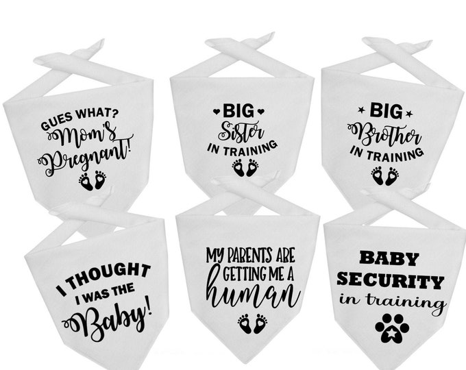 Featured listing image: Pregnancy announcement Dog bandana