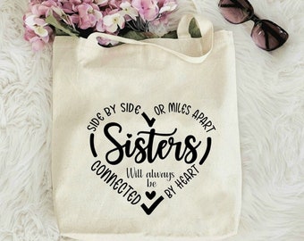 Gift for sister tote bag, Sister quote bag, Canvas tote bag, Sister tote bag