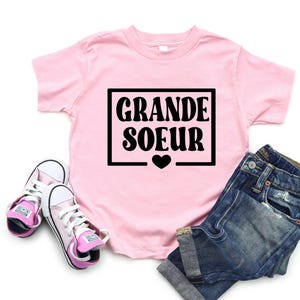 Grande Soeur Shirt, Promue grande soeur, French big sister shirt, annonce de grossesse, bientot grande soeur, grande soeur shirt