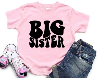 Big Sister Groovy shirt, Promoted to big sister, Big Sister shirt, Sibling shirt, Big sister announcement, Pregnancy announcement to sister
