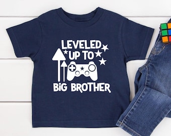 Big brother Shirt, Promoted brother shirt, Pregnancy announcement, Leveled up to big brother, Gamer big brother