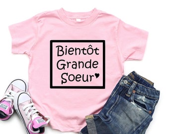 Bientot grande soeur shirt annonce de grossesse shirt grande soeur chandail