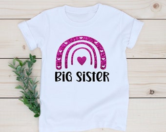 Big sister shirt, Big sister announcement, Promoted sister shirt, Sister pregnancy announcement, rainbow big sister shirt