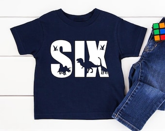 6th Birthday Dino Shirt, Dinosaur theme Sixth Birthday Shirt, Birthday Boy Shirt, 6th Birthday Shirt, 6 Birthday Boy