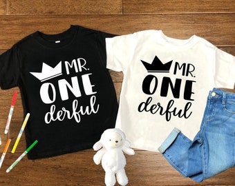 1st year shirt, First Year birthday shirt, One birthday shirt gift, Mr Wonderful, Shirt for first birthday, gift for 1st birthday
