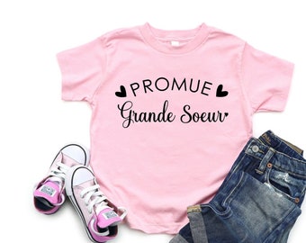 Promue grande soeur - Grande soeur Shirt - Sister Shirts Pregnancy Announcement - Baby Announcement Sister Shirt - Big Sis Shirt