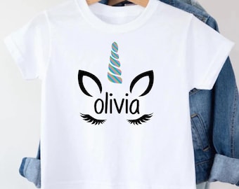 Unicorn shirt, Custom unicorn toddler shirt, Girl Unicorn shirt, Custom shirt with name, Unicorn tee for girl