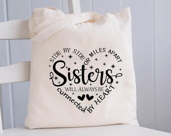 Gift for sister, Sister tote bag, Sister canvas tote bag, Family bags
