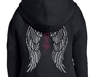 Angel wings rhinestone iron-on transfer for shirt