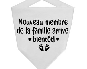 Annonce de grossesse, Bandana annonce nouveau bebe, Bandana pour chien annonce grossesse