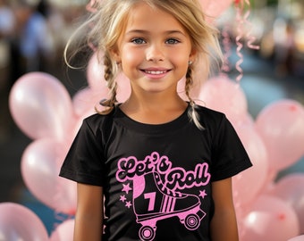 7th Birthday roller skate shirt, Retro roller skate birthday girl, 7 Birthday Girl, Seventh Birthday Shirt, 7 Birthday, Seven