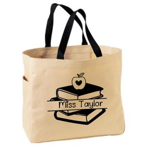Teacher Bag Personalized Teacher Gift Gift for Teacher Custom Teacher bag Custom gift for teacher Teacher Gift Natural