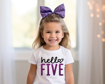 Hello Five 5th Birthday Girl, Fifth Birthday Shirt, 5 Birthday Shirt, Five Birthday, Birthday Girl, Five