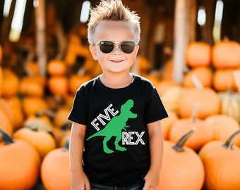 5th birthday T-Rex shirt, Dino birthday shirt, T-Rex Birthday Shirt, Dinosaur Birthday shirt, Five Rex Shirt