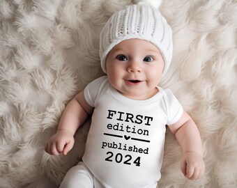 2024 First edition baby onesie© Pregnancy announcement onesie© First baby onesie© Newborn baby gift